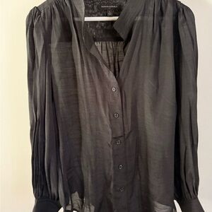 Banana Republic Black Sheer Blouse